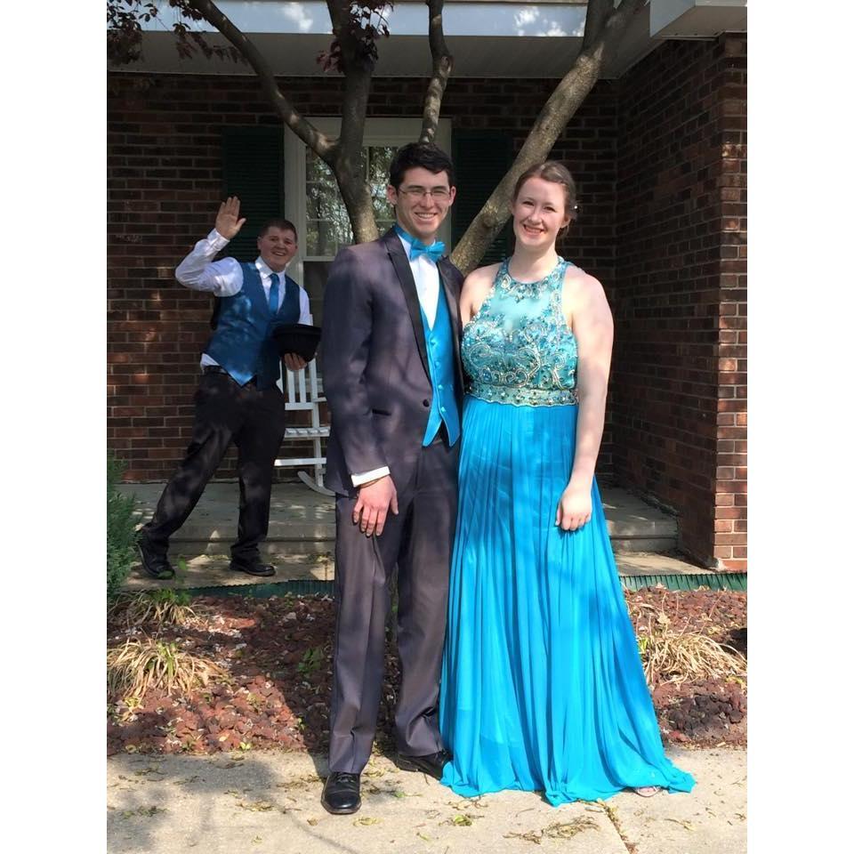 Josh and I at our Senior Prom. If you look closely you can see a wild Aaron in the background.
