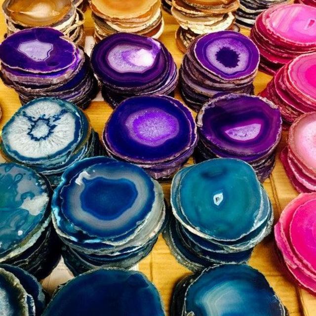 Agate Slices Coasters Size - Agate Coaster -High Quality from Brazil - Create Your Own Set - Mosaic Art Framing Home Decor Crafts