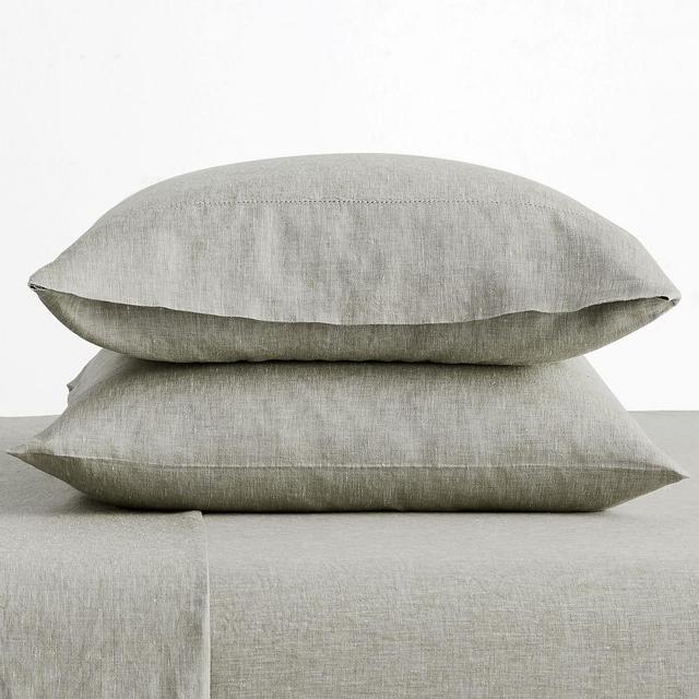 Eucalyptus Belgian Flax Linen Extra Pillowcases, Standard Set of 2