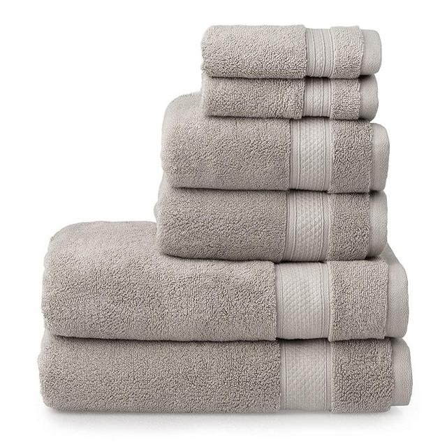 Welhome Ideal Luxurious Hygro Cotton Polyester 6 Piece Towel Set | Flax | Quick Dry | Fade Resistant | Absorbent | Durable | Softer & Lofter Wash After Wash | 600 GSM | 2 Bath 2 Hand 2 Wash Towels