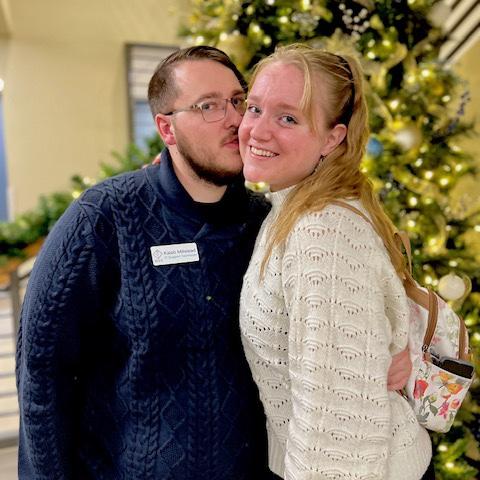 Christmas party at his work. 🩷