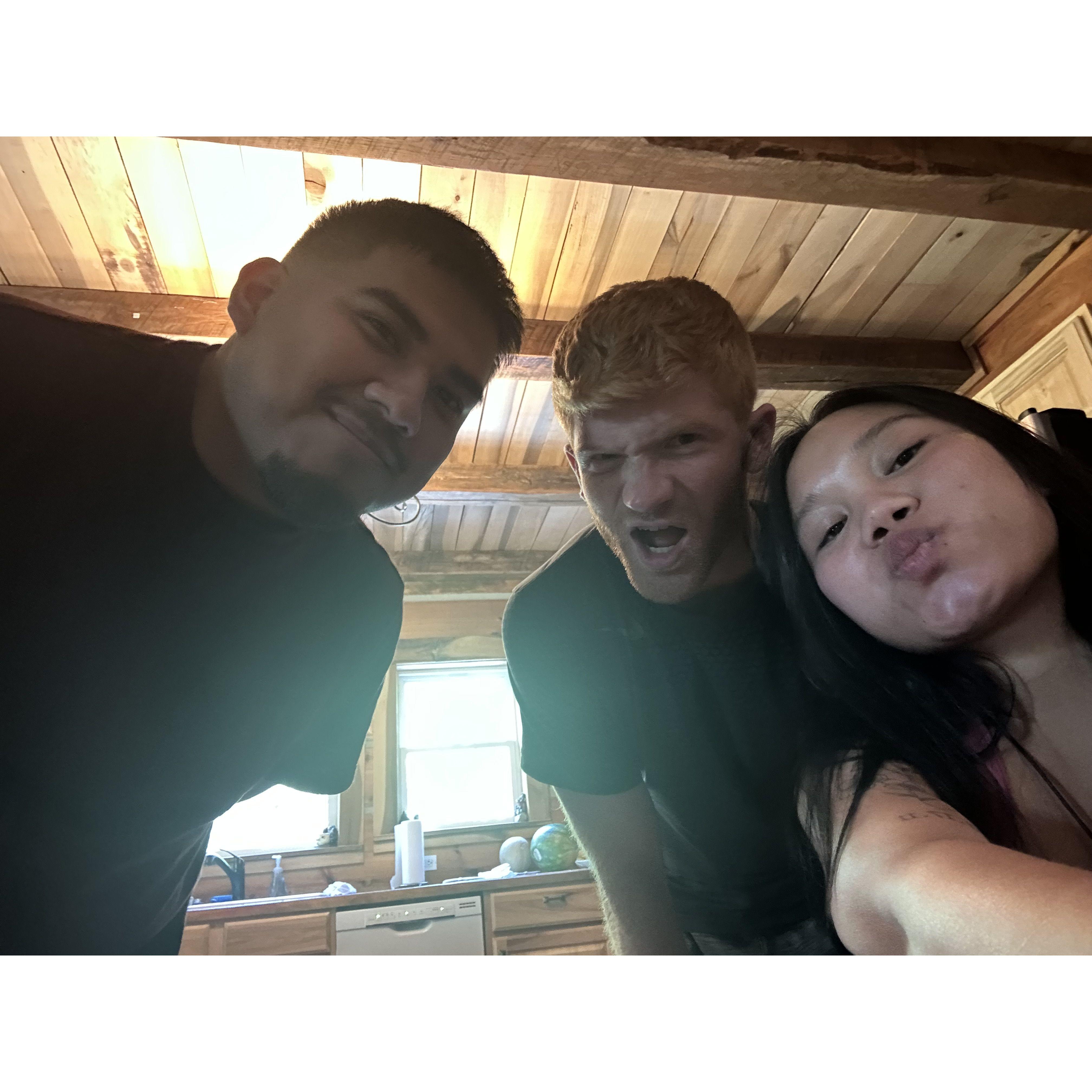 08-15-25
Our friends' mountain cabin trip. Took this photo with Zeke's best friend, Efrain.