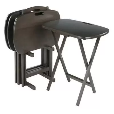 Lucca 5-Piece Snack Table Set in Oyster Grey