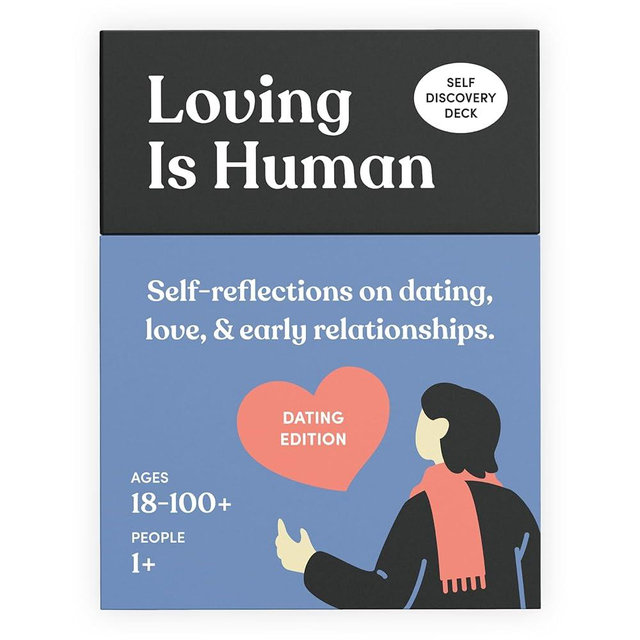 Loving is Human (Dating Edition) | 140 Conversation Cards to Help Deepen Romantic Relationships | Self-Reflections on Dating, Love & Early Relationships | Dating Card Game for 1+ Players