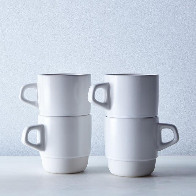Ceramic Stackable Japanese Coffee Mugs (Set of 4)