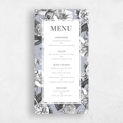 Blue Greenery Wedding Menu - Trèfle