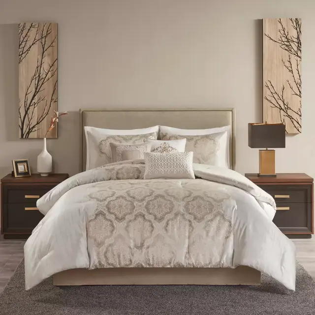 Madison Park® Mariella Jacquard 7-Piece King Comforter Set in Ivory