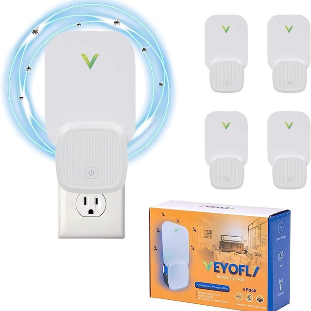 VEYOFLY Flying Insect Trap, Insect Catcher, Indoor Fly Trap, Indoor Flea Trap, Safer Home, Fruit Fly Traps for Indoors, gnat Killer Indoor, Bug Killer, Insect Killer