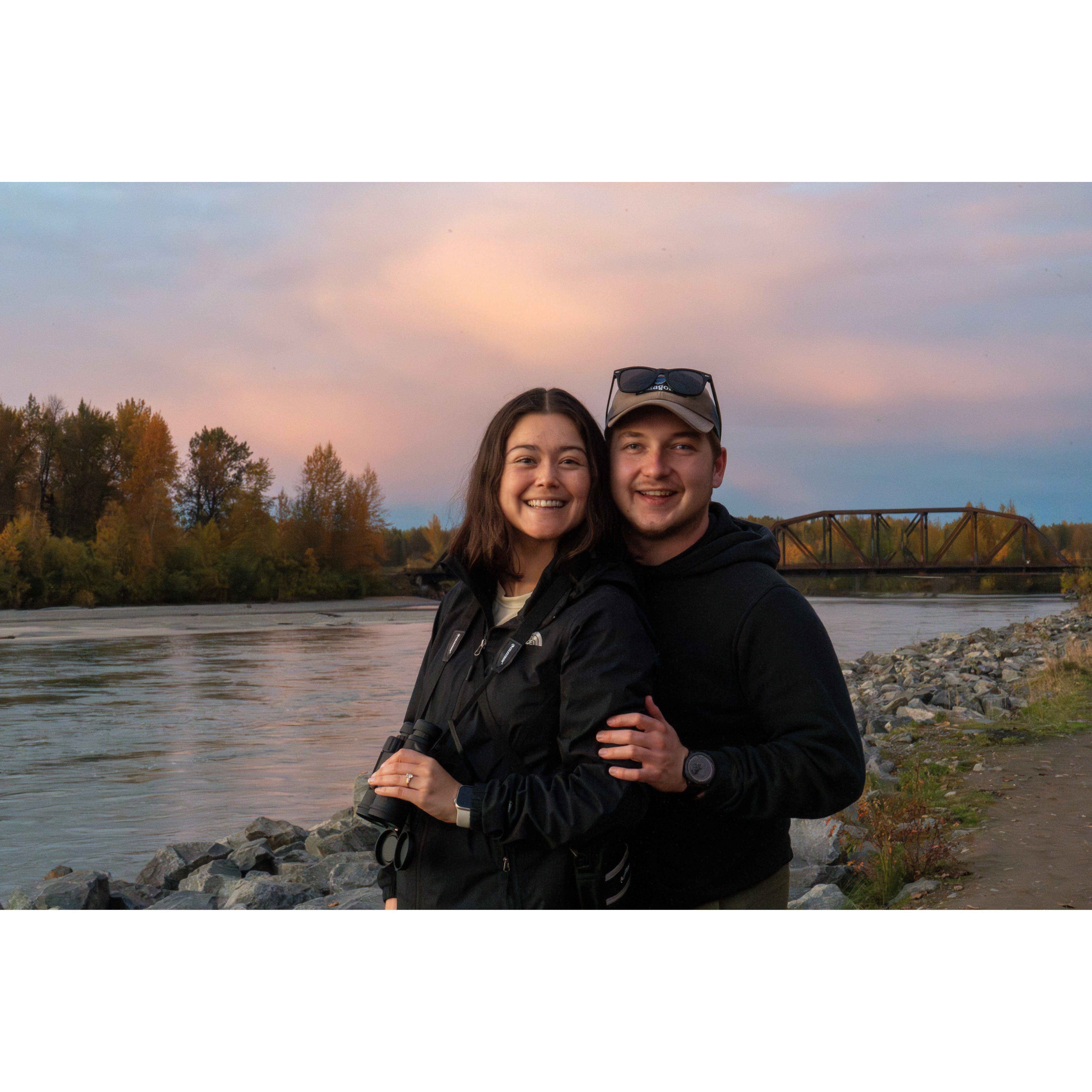 Trying to find Mt. Denali while watching the sunset in Alaska