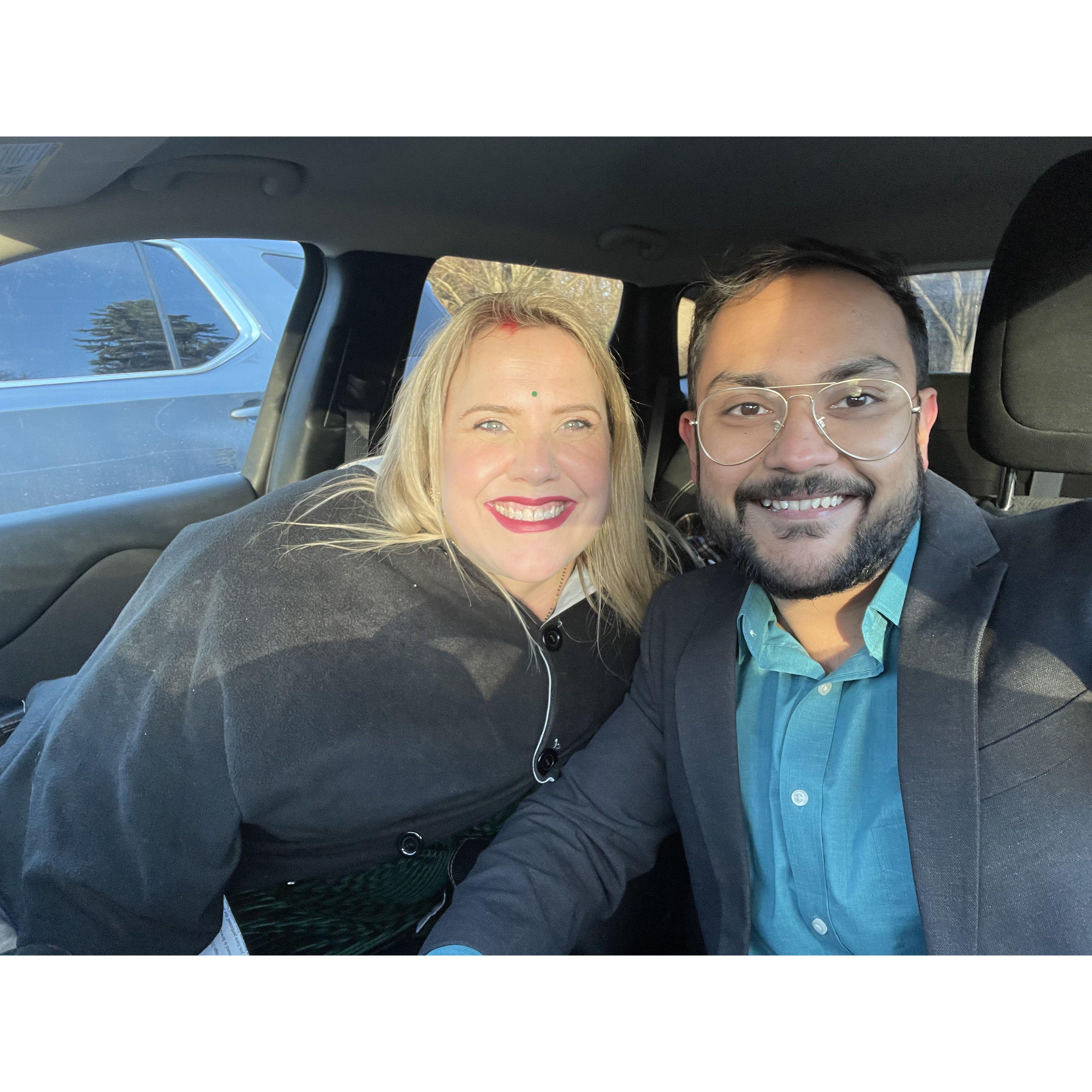 Who doesn't love an outdoor wedding ceremony in 30 degree weather.