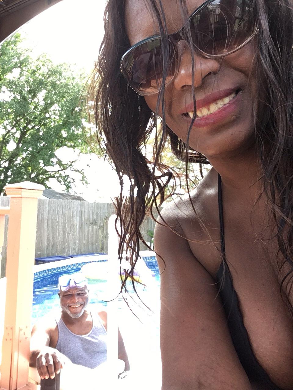 First dip in the pool.