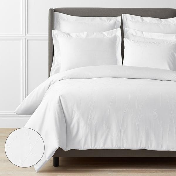 Jacquard Floral Supima® Cotton Wrinkle-Free Duvet Cover - OVERSIZED KING