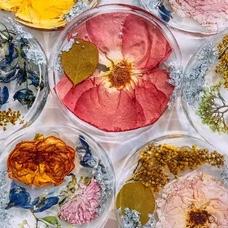 Floral Preservation Bundle - 4 Coasters, Oval Accessory Tray, & 1 Ornament