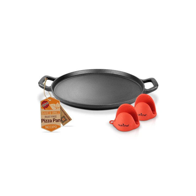 NutriChef 14'' Cast Iron Pizza/Baking Pan