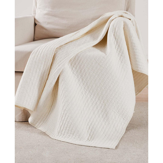 Levtex Cross Stitch Reversible Quilted Throw, 50" x 60"