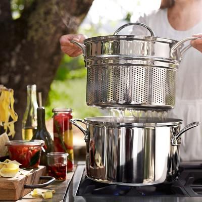 Williams Sonoma Stainless-Steel Multipot with Pasta Insert, 8 Qt.