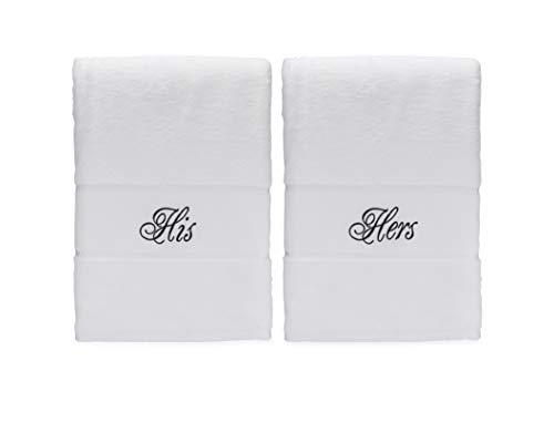 Romance Helpers His and Hers Bath Towel Set | Second Cotton Anniversary Wedding Engagement Gifts for Couples