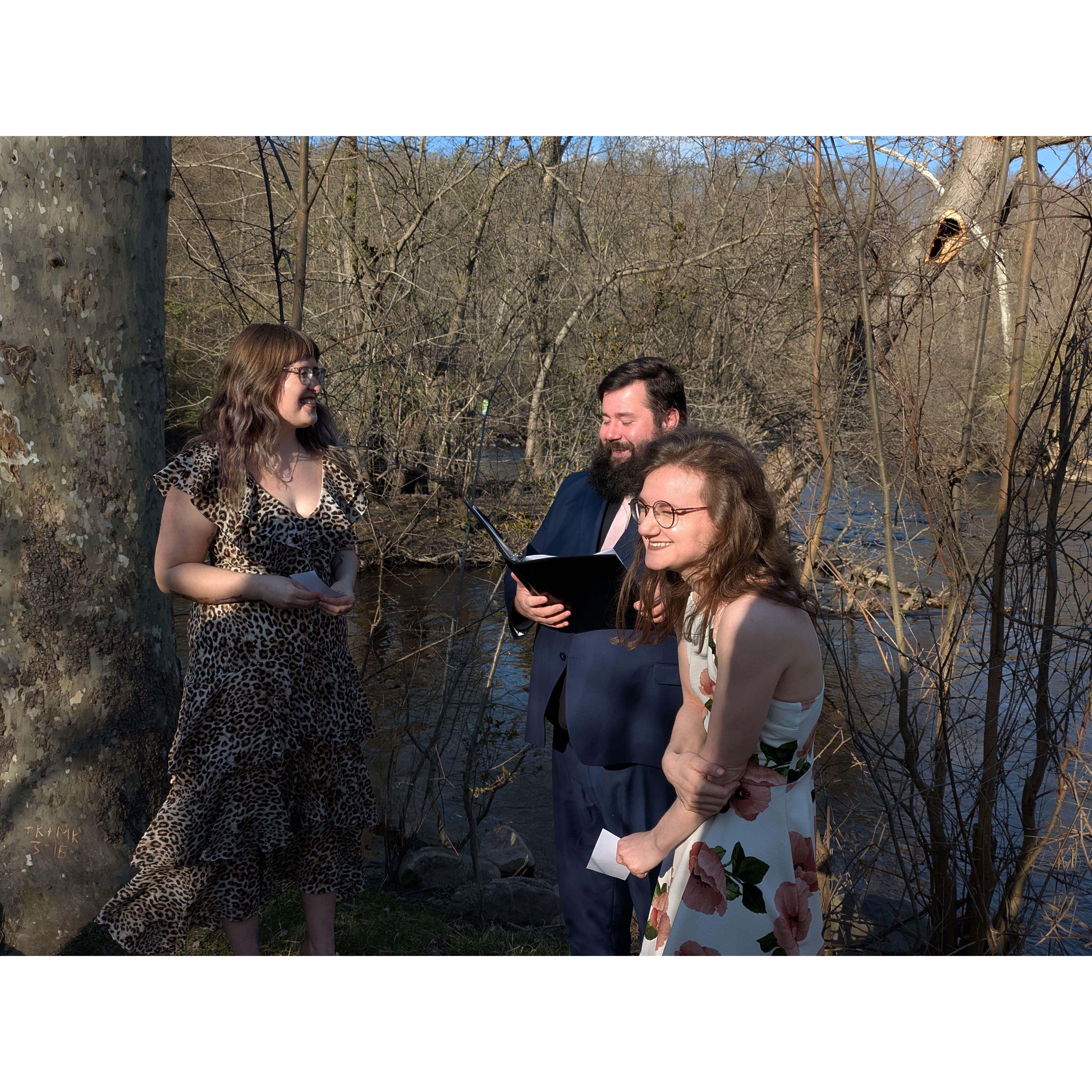 We eloped on April 22nd on the Huron River