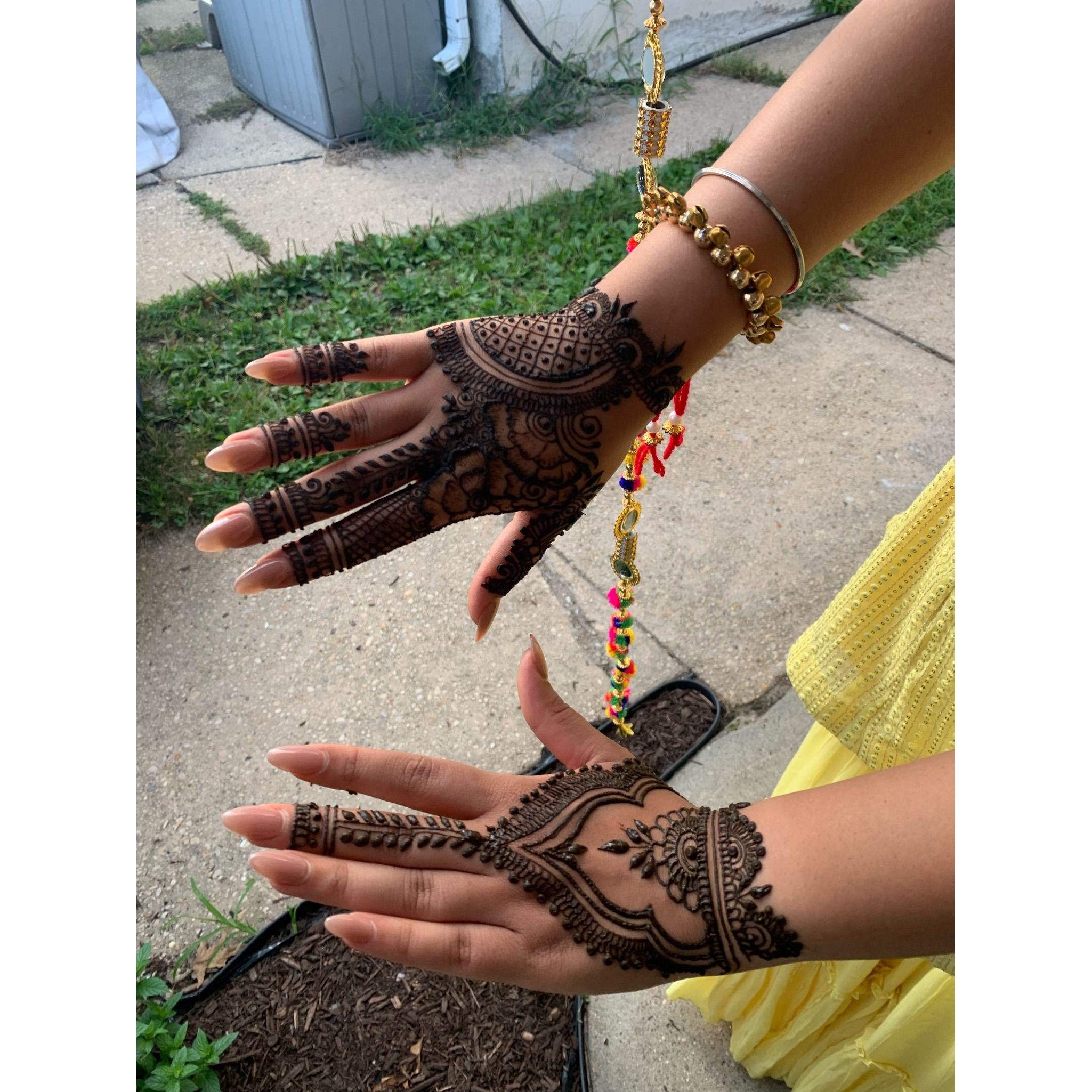 An example of mehndi designs.