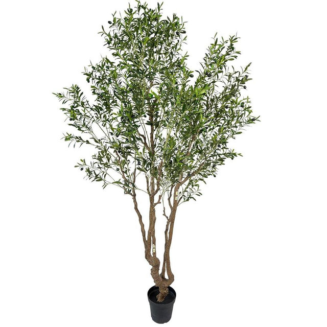 AfanD Artificial Olive Tree - 9ft Tall Fake Olive Plant in Pot - Faux Silk Tree for Indoor