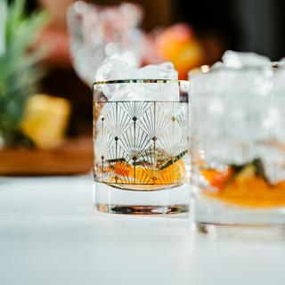 Art Deco Allure Double Old Fashioned Glass, Set of 4
