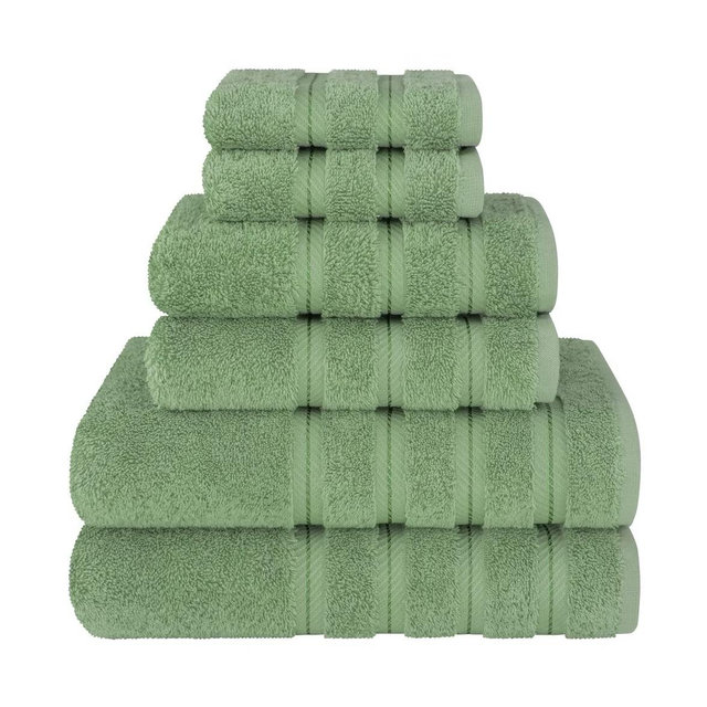 American Soft Linen Luxury Turkish 6 Piece Towel Set, 100% Cotton Soft Absorbent Bath Towels for Bathroom