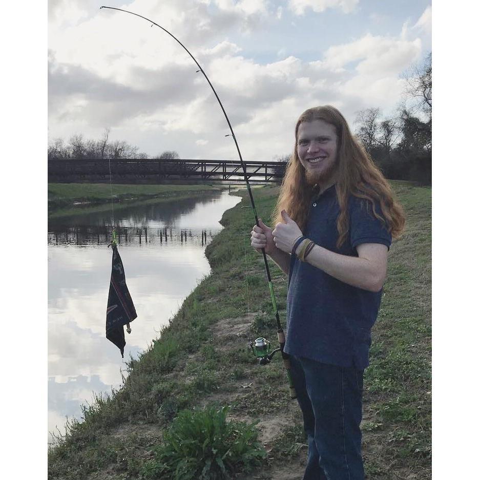 For their first Valentine's Day together, they went fishing. J.P. caught a Patriots flag and a Walmart bag. Rach did not catch anything.