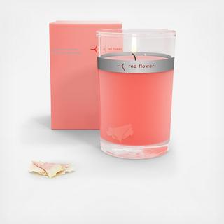 Japanese Peony Petal Topped Candle