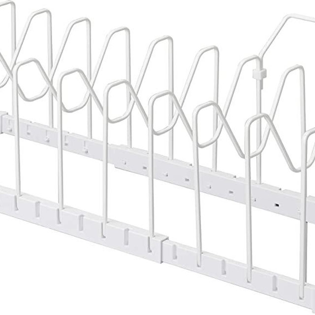 Yamazaki Home Tower Adjustable Lid & Pan Organizer – Kitchen Drawer Storage Shelf Rack