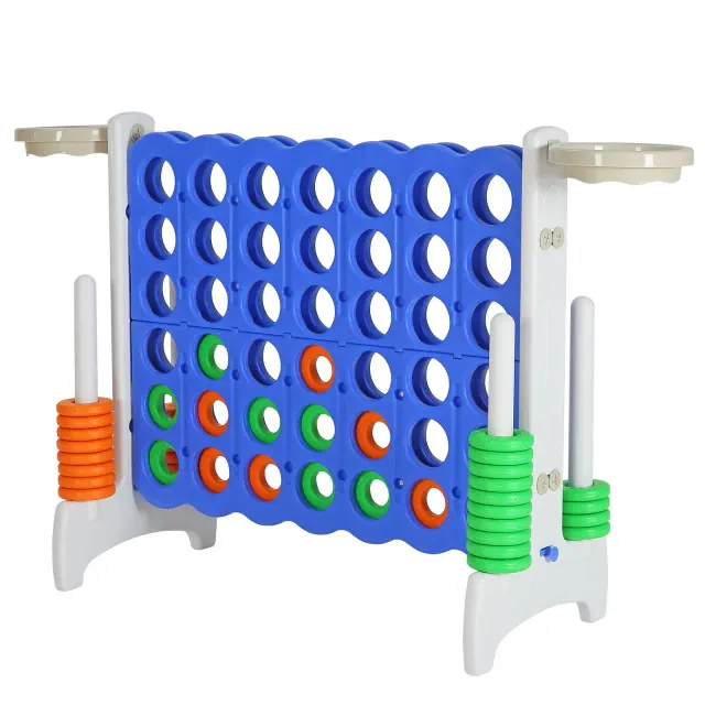 SDADI Giant 33 Inch 4-In-A-Row Hoop Connect Strategy Game and Basketball Indoor/Outdoor Family Fun Board for Toddlers, Kids, Adults, Gray and Blue