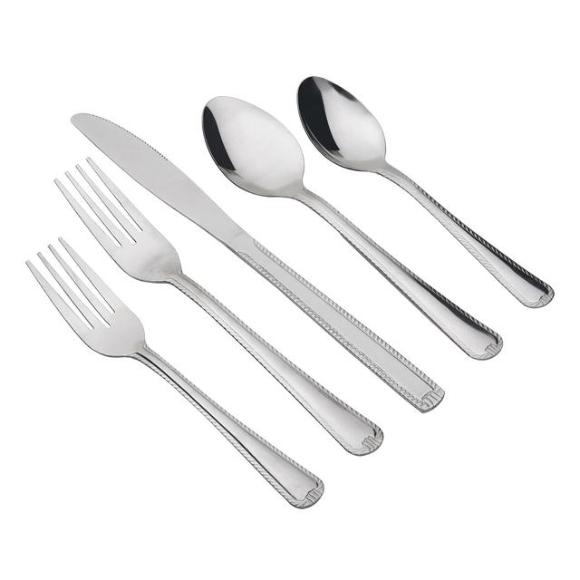 Mainstays 49-piece Lace Flatware Set, Stainless Steel Utensils with Tray Organizer
