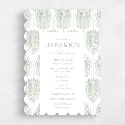 Green Scalloped Wedding Program - Curacao