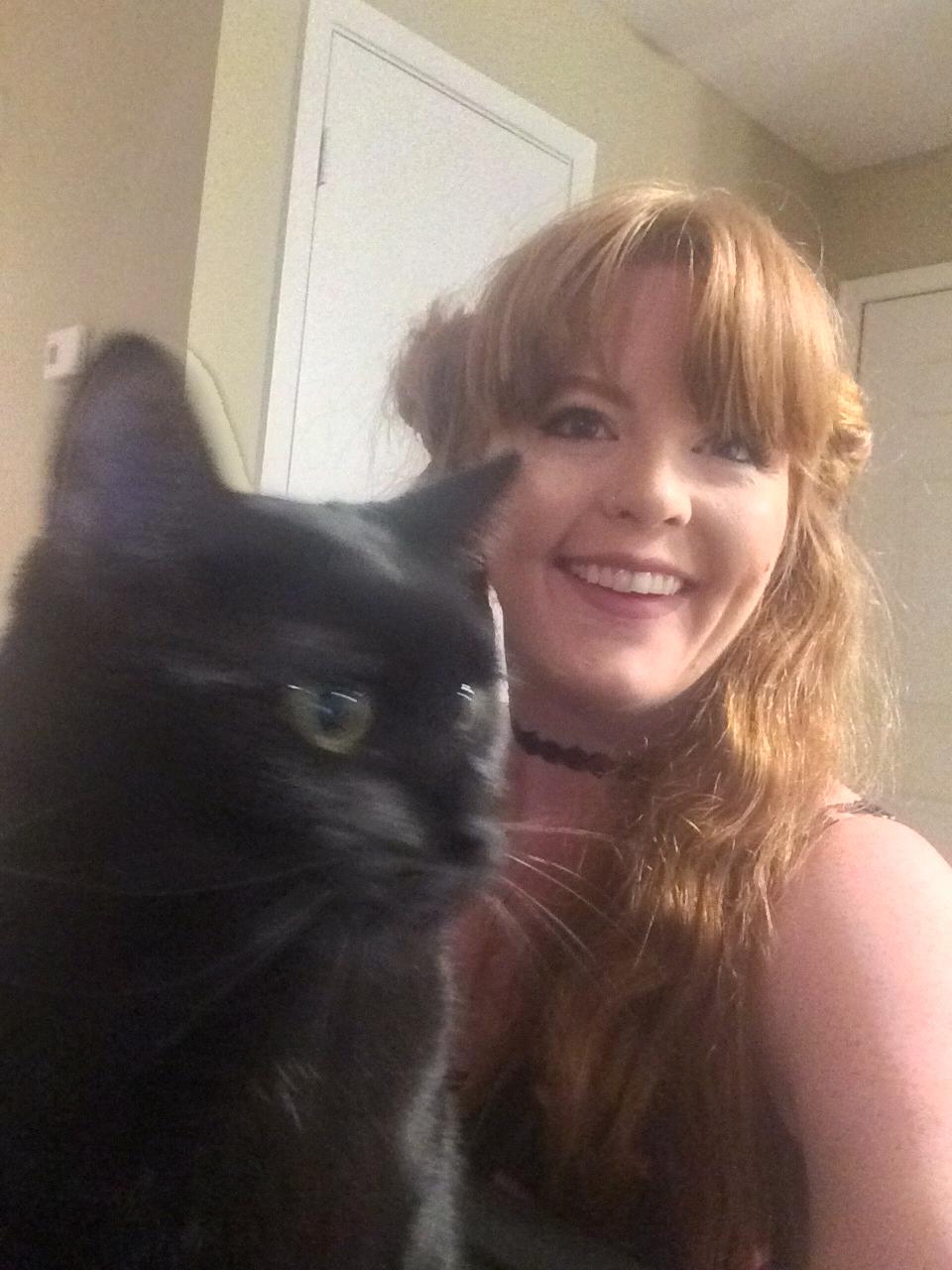 I got lucky enough for Luna to sit still for ONE photo white my wedding hair and makeup was on for a test.