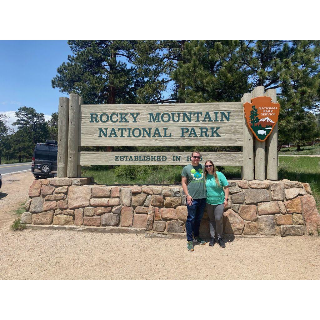 Arriving to hike through the rocky mountains