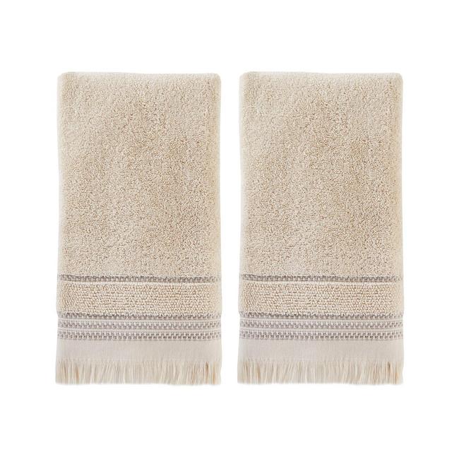 2pc Jude Fringe Hand Towel Set Dark Taupe - SKL Home