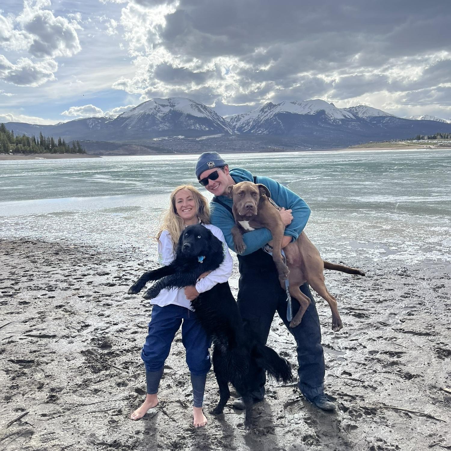 Our first double date with Laika and Baxter! Spring skiing at A-basin and then camping with the pups.