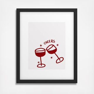 AthenesAtelier Cheers Red Wine Glasses Framed Art Print