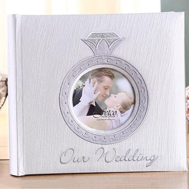 Wedding Photo Album, Memo & Photo Opening Cover Wedding Anniversary Memory Book, Marriage Presents For Husband & Wife, Unique Couple Wedding Gifts For Him & Her, Hold 4x6 Photos