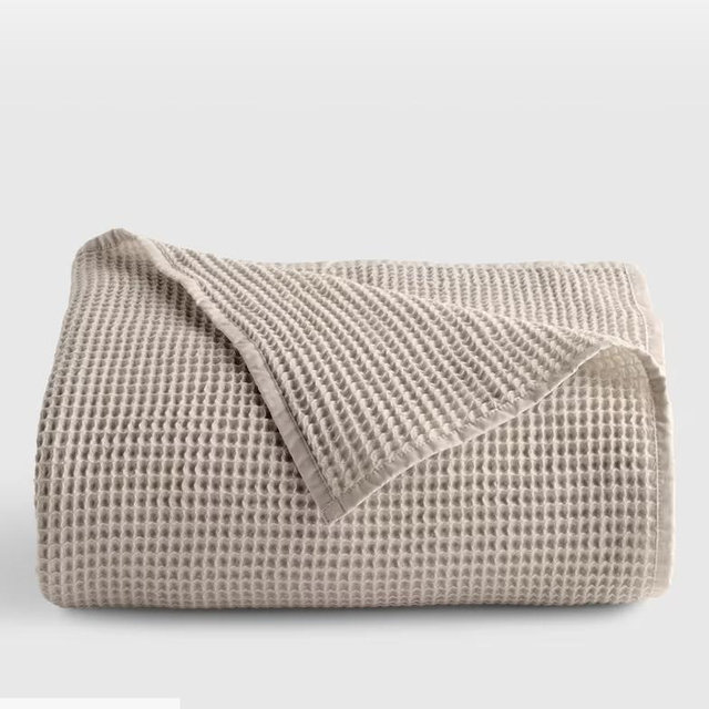Organic Waffle Bed Blanket - Dove, King/Cal King