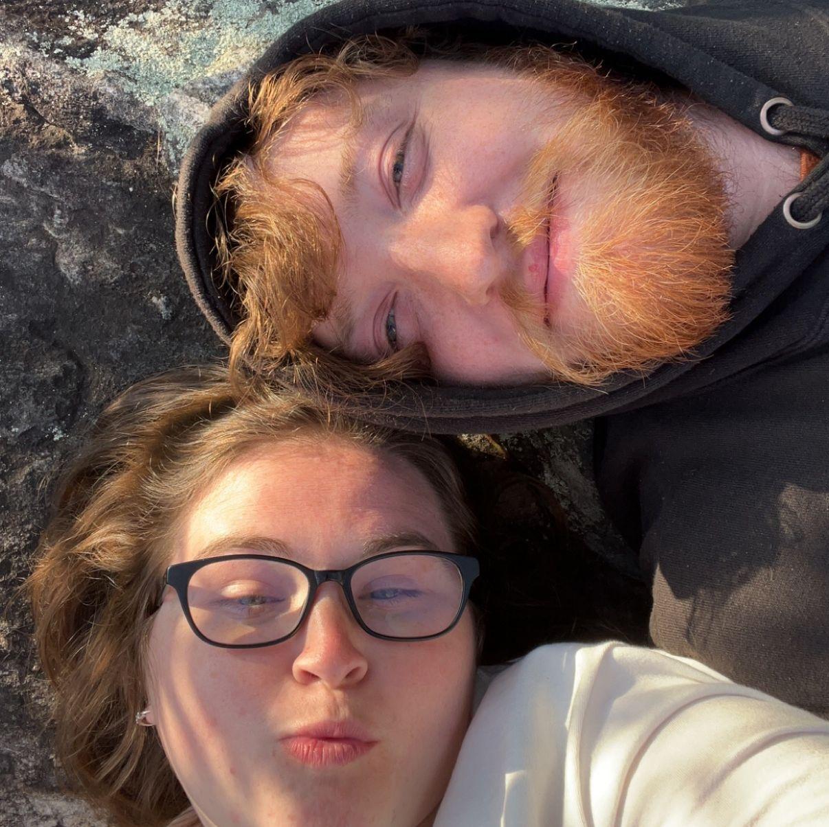 On a cliff in North Carolina Mountains
