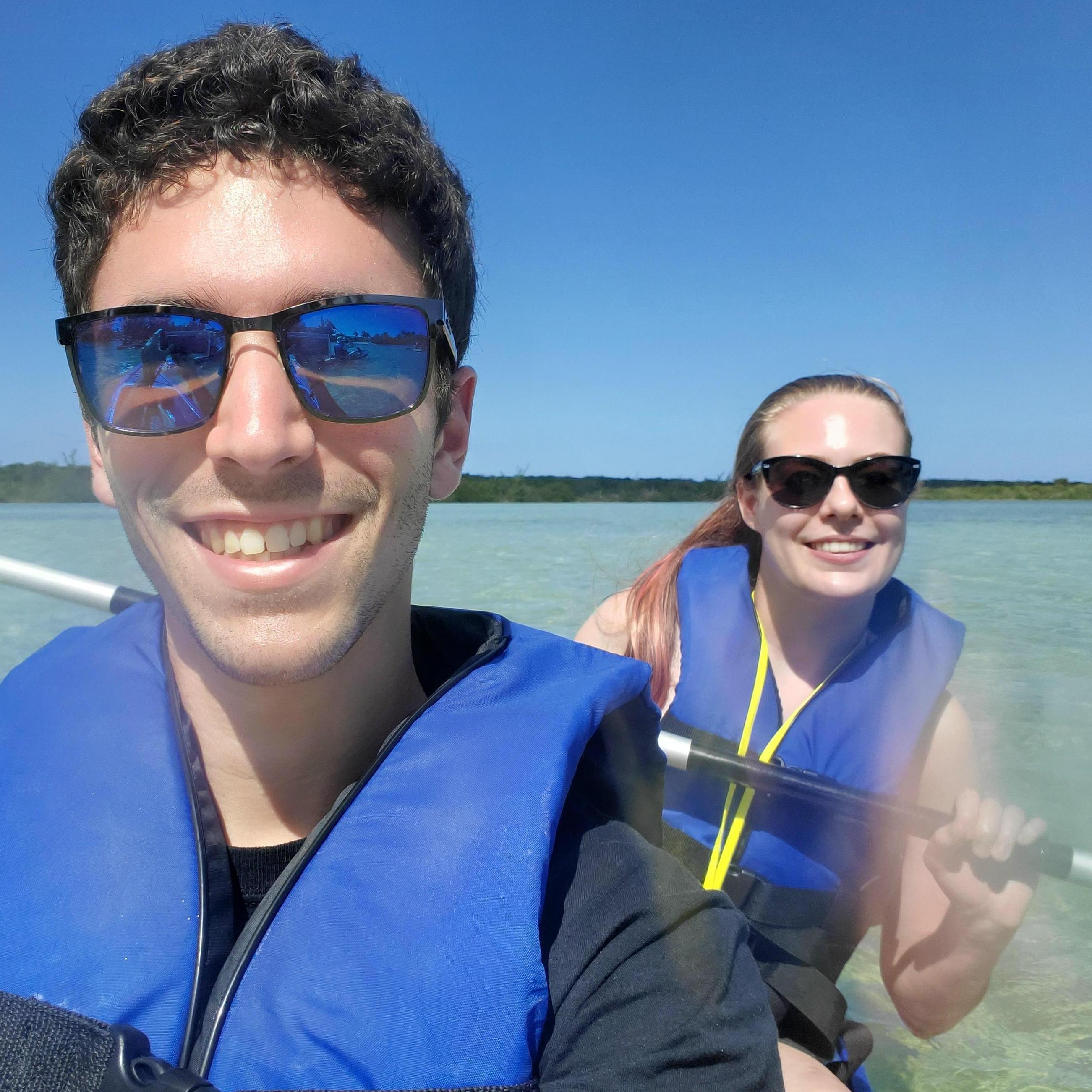 Kayaking on our 8 year anniversary cruise to the Bahamas