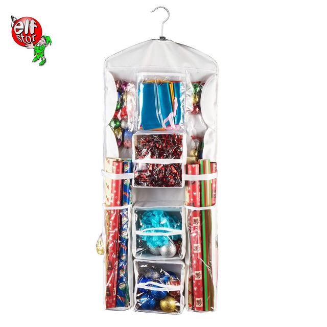 Elf Stor Double Sided Hanging Gift Wrap and Bag Organizer Stores it All