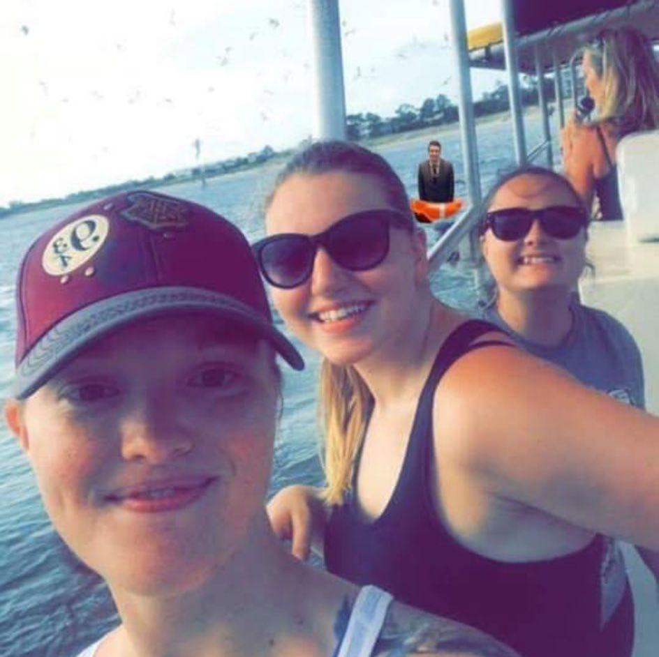 I first talked to Tim when I was on a girls trip with Kara and Kenzie.. so Tim photoshopped himself in!