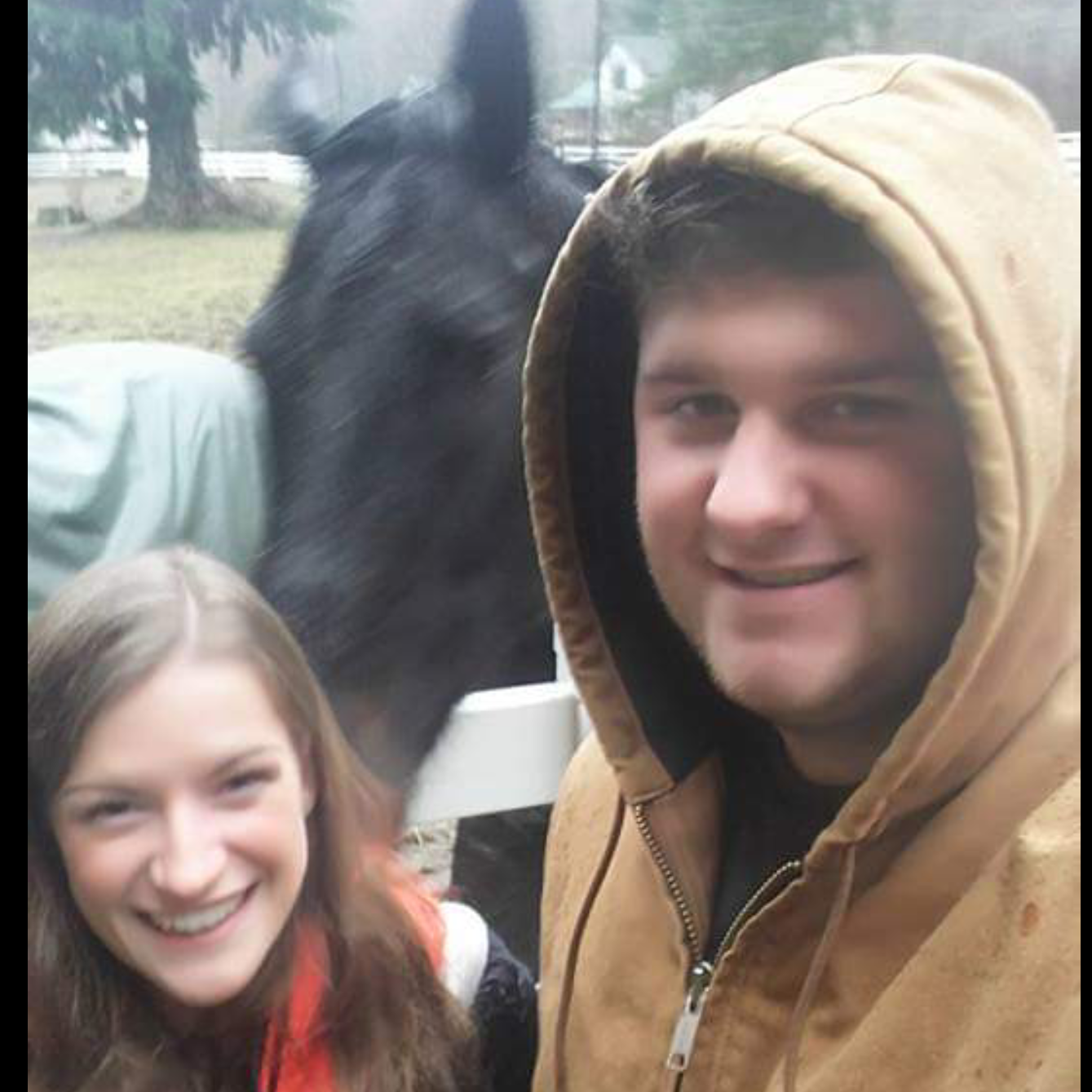 2 Days after the Bday party, we went up to the mountains where James taught me how to snowboard. We fed carrots to these horses we found, and that night he got down on one knee.