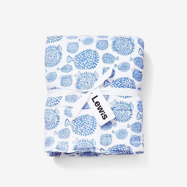Quilted Baby Blanket Blowfish | Marine