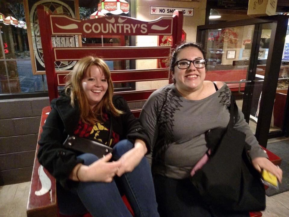Laura and I in the gigantic chair at Country’s BBQ. She and some girlfriends took me out for my last night in town before I moved in with Brandon!