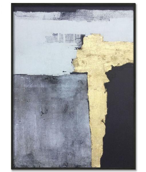 Framed Grey with Silver Abstract