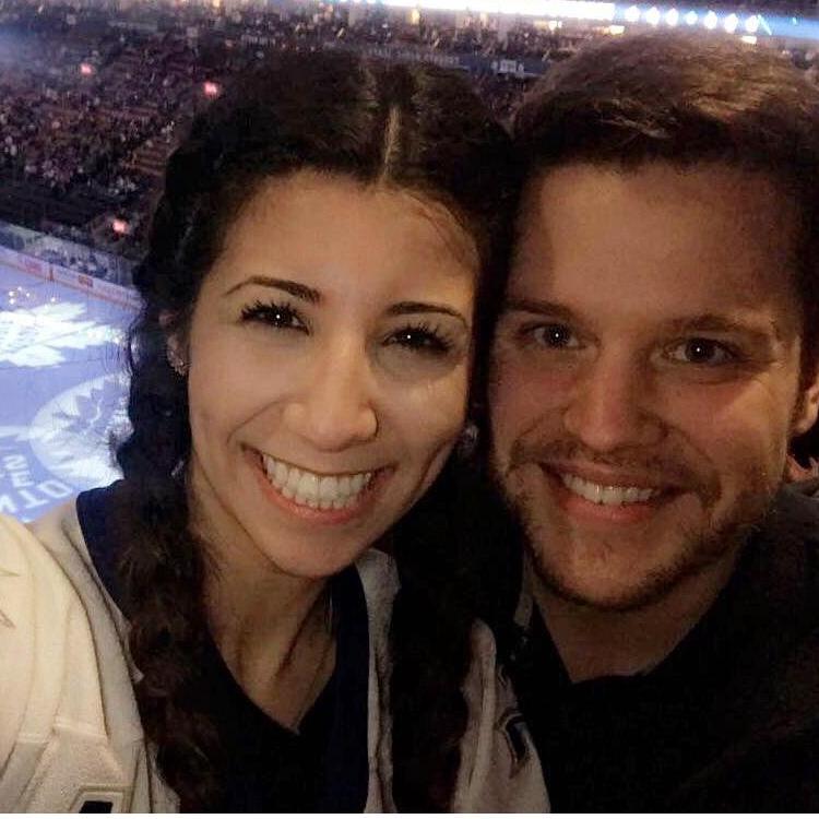 Converted Roberta into a Toronto Maple Leaf fan! Her first NHL game!