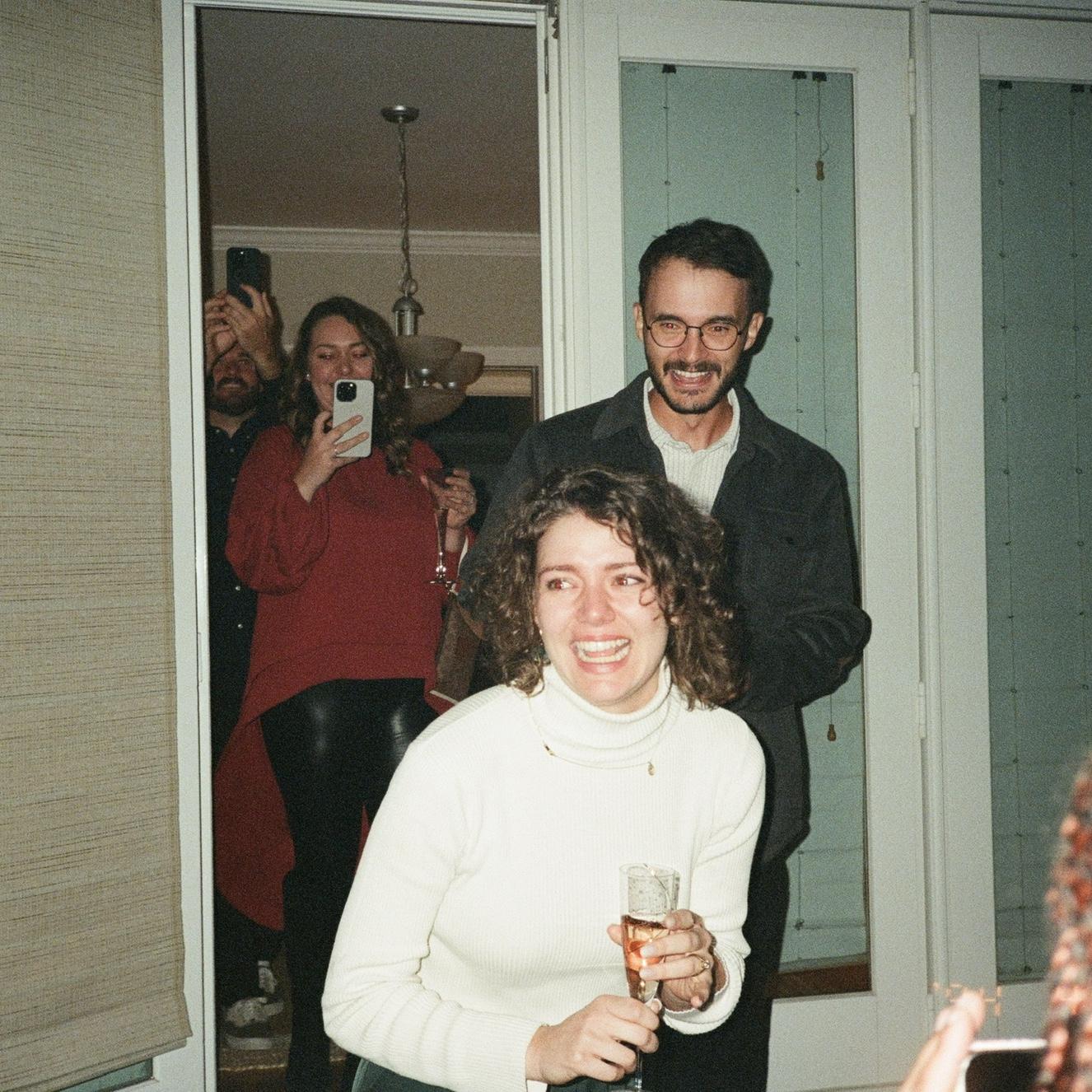 SURPRISE! Christopher organized a surprise engagement party following the proposal