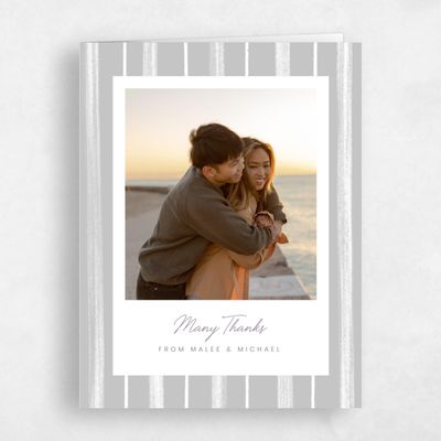 Gray, Grey Wedding Thank You - Coastal Photo